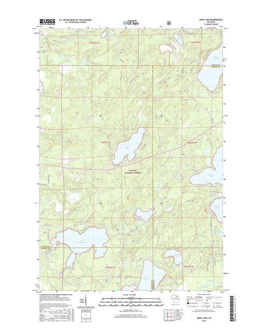 Anvil Lake Wisconsin US Topo Map Image