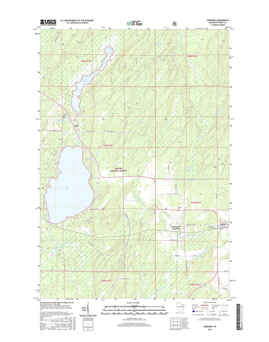 Argonne Wisconsin US Topo Map Image