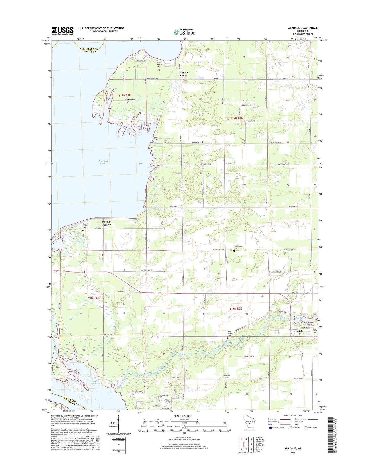 Arkdale Wisconsin US Topo Map Image