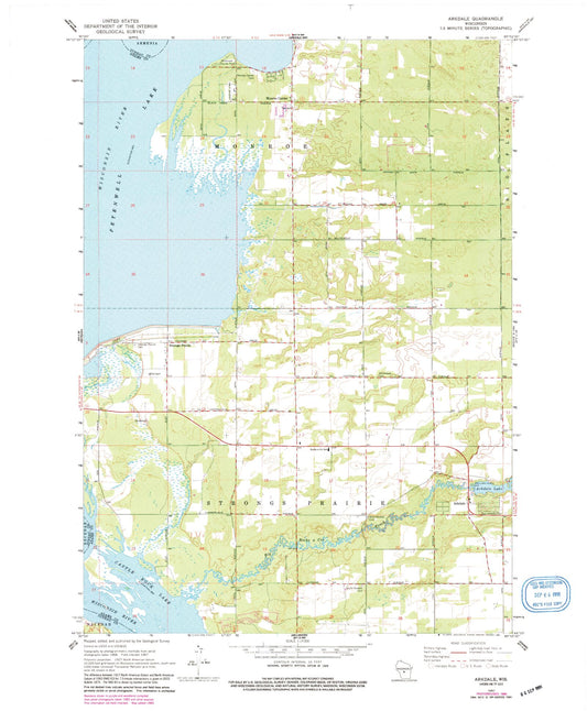 Classic USGS Arkdale Wisconsin 7.5'x7.5' Topo Map Image