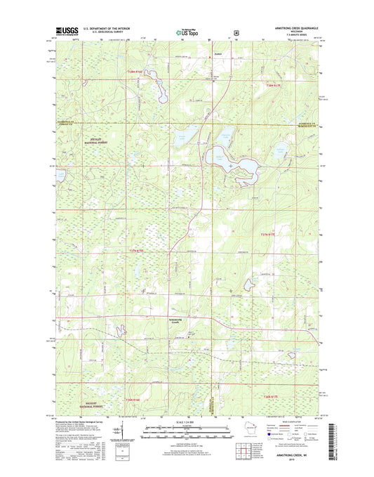 Armstrong Creek Wisconsin US Topo Map Image