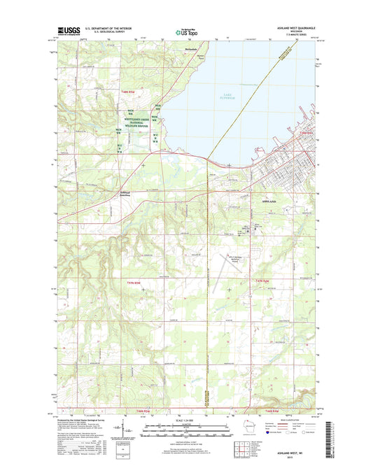 Ashland West Wisconsin US Topo Map Image