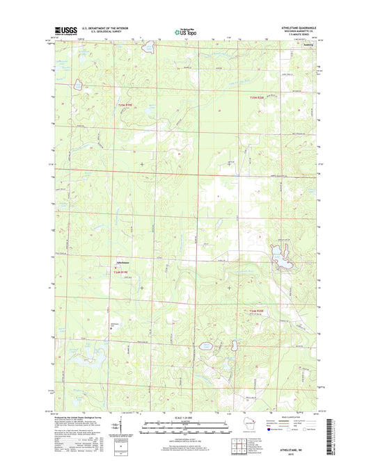 Athelstane Wisconsin US Topo Map Image