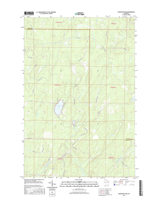 Augustine Lake Wisconsin US Topo Map Image