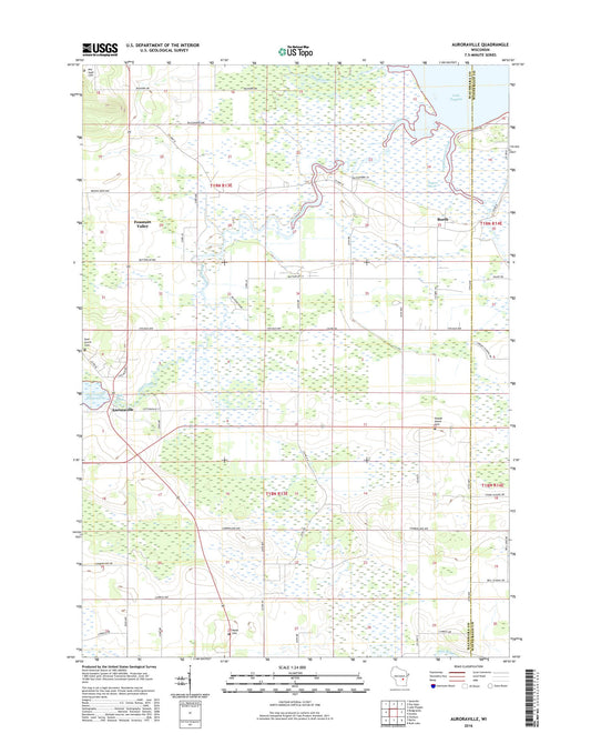 Auroraville Wisconsin US Topo Map Image