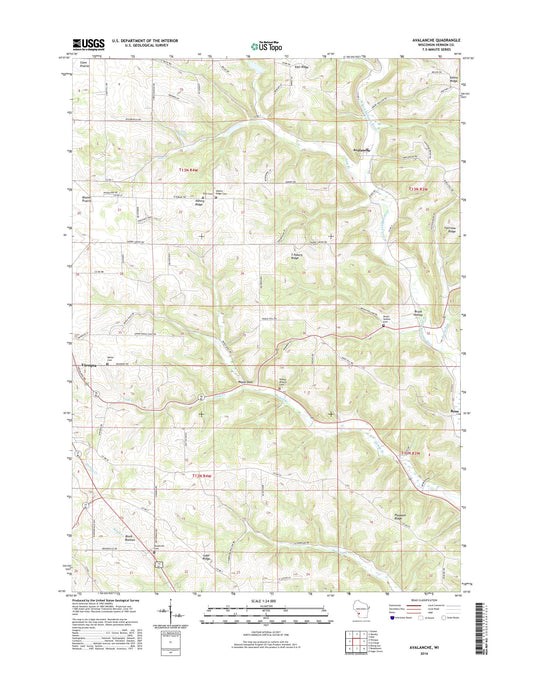 Avalanche Wisconsin US Topo Map Image