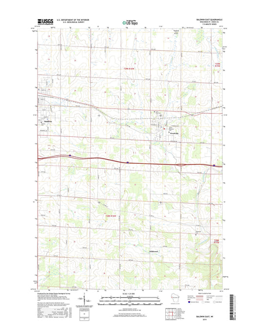 Baldwin East Wisconsin US Topo Map Image