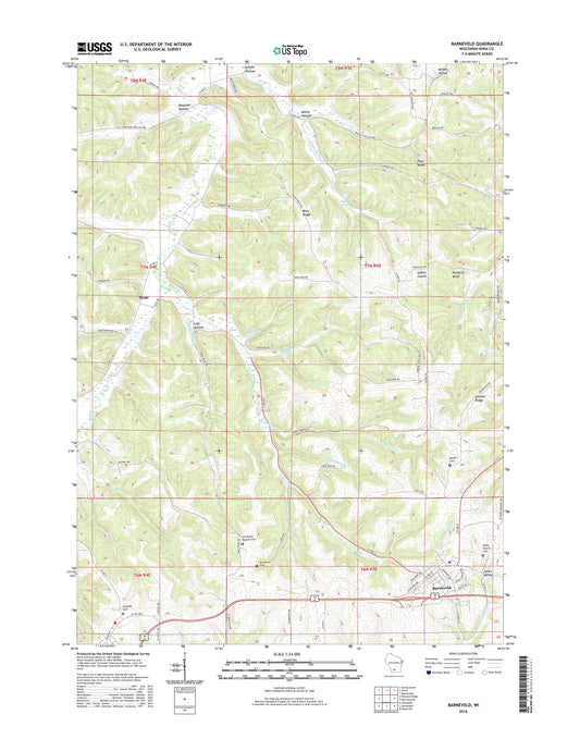 Barneveld Wisconsin US Topo Map Image