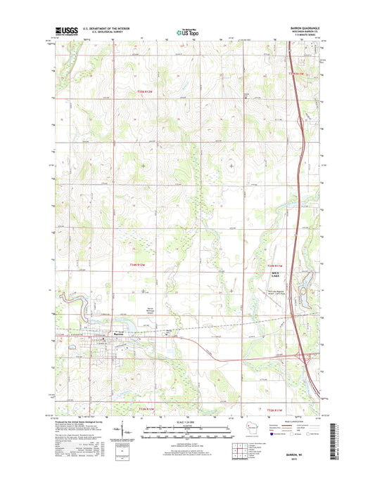 Barron Wisconsin US Topo Map Image