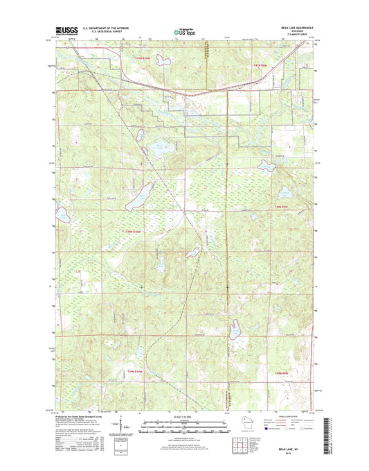 Bean Lake Wisconsin US Topo Map Image