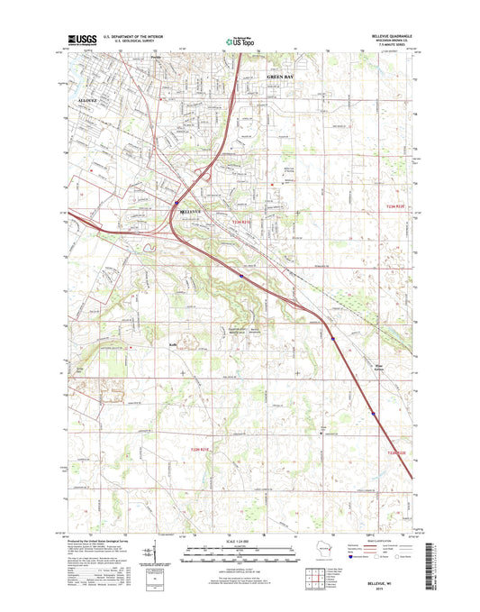 Bellevue Wisconsin US Topo Map Image
