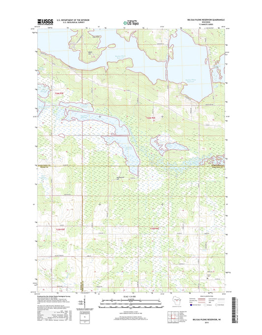 Big Eau Pleine Reservoir Wisconsin US Topo Map Image