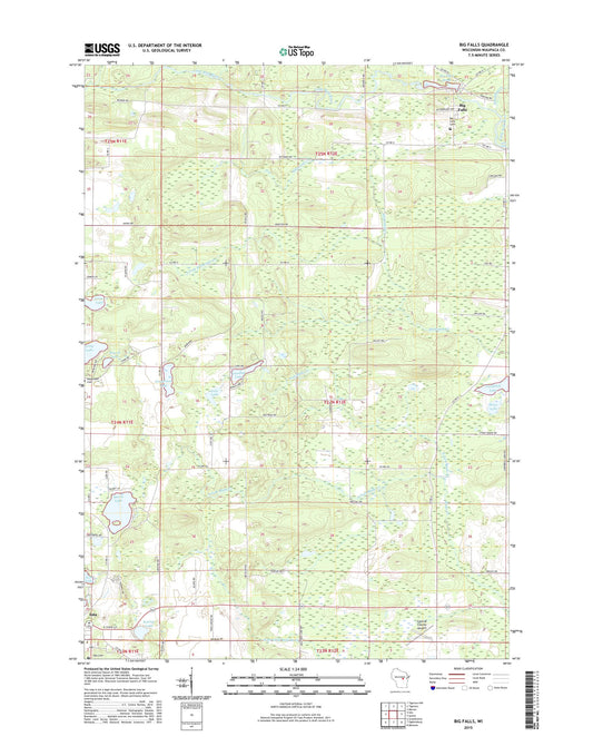 Big Falls Wisconsin US Topo Map Image