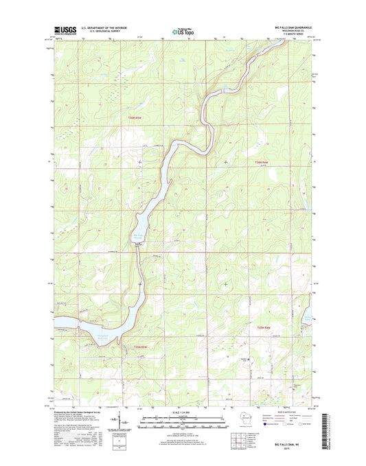 Big Falls Dam Wisconsin US Topo Map Image