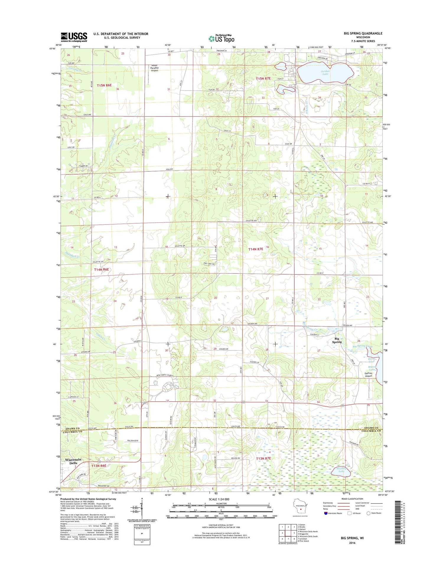 Big Spring Wisconsin US Topo Map Image