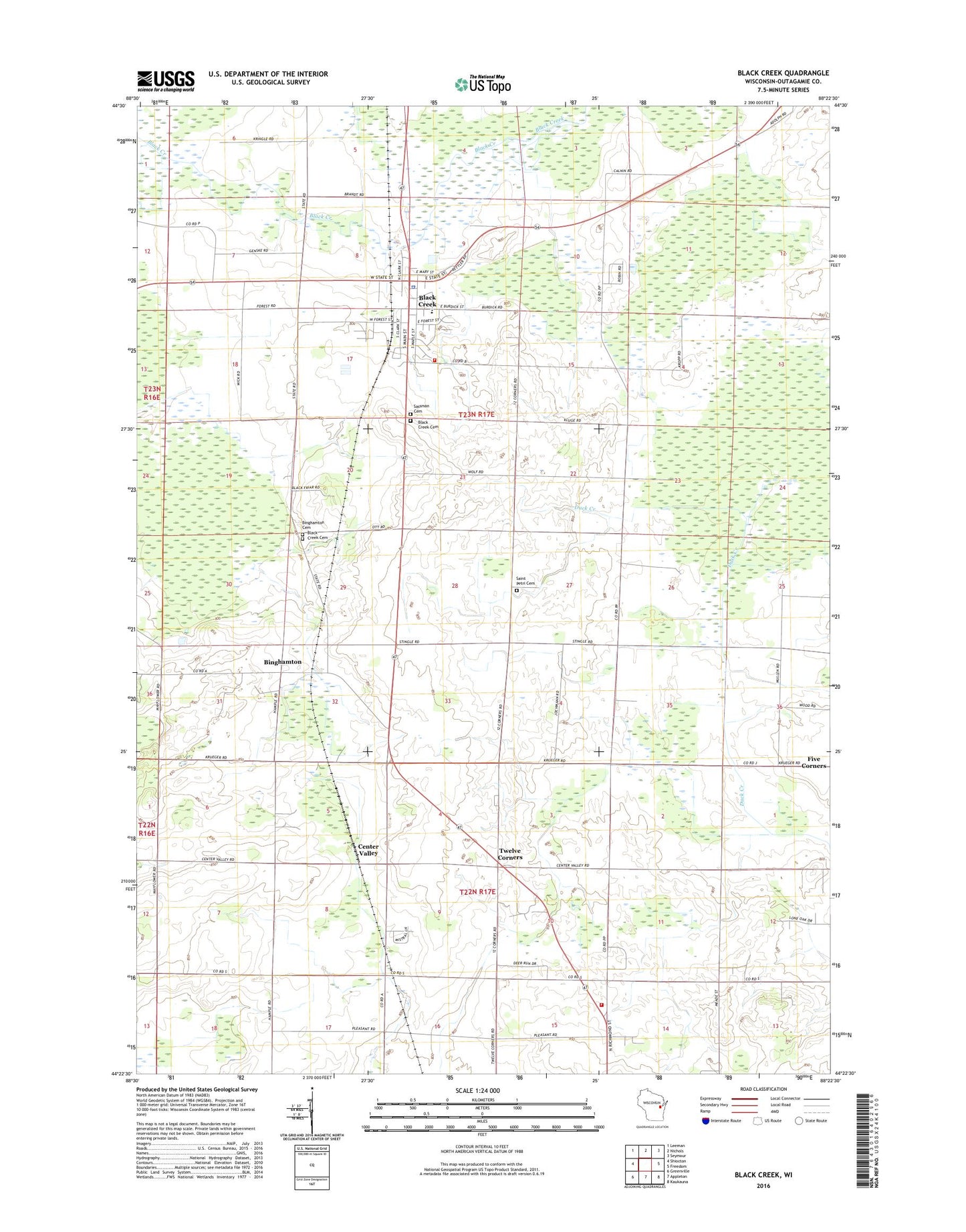 Black Creek Wisconsin US Topo Map Image