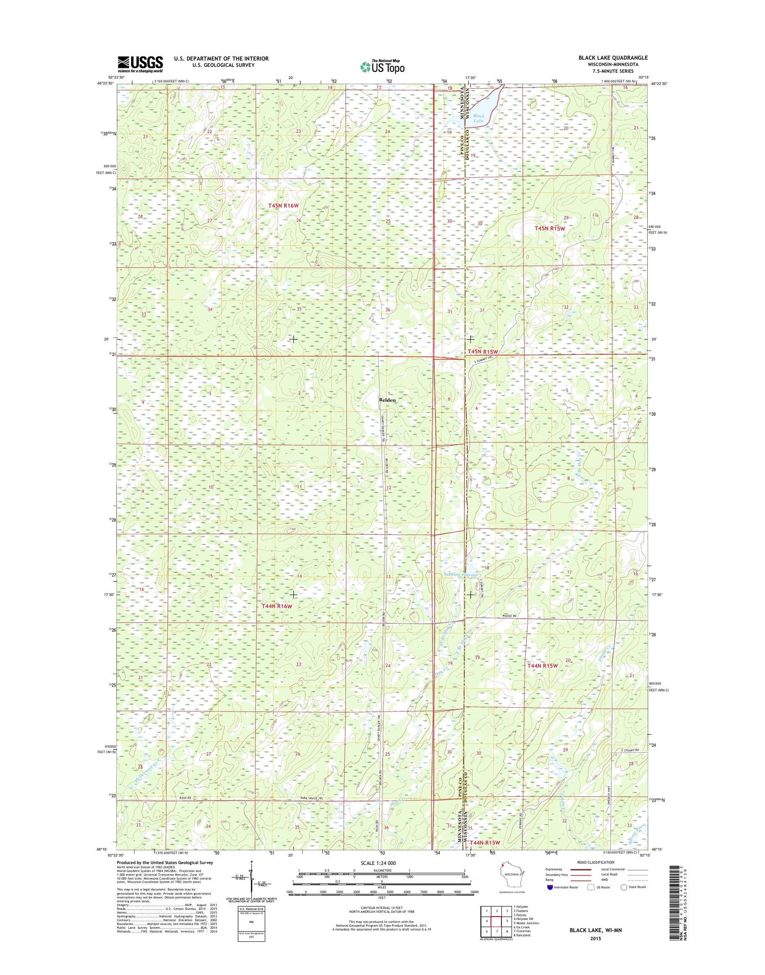 Black Lake Wisconsin US Topo Map Image