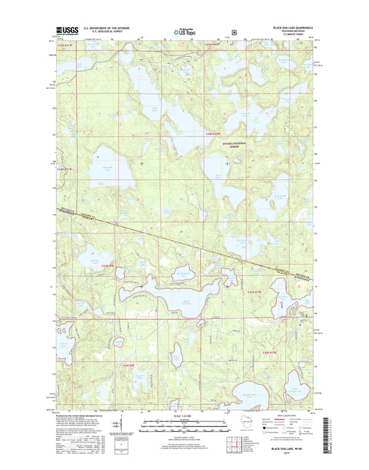 Black Oak Lake Wisconsin US Topo Map Image