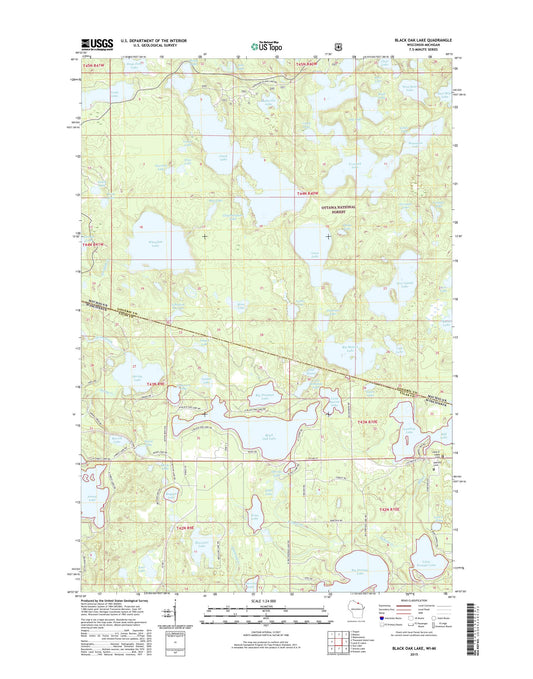 Black Oak Lake Wisconsin US Topo Map Image