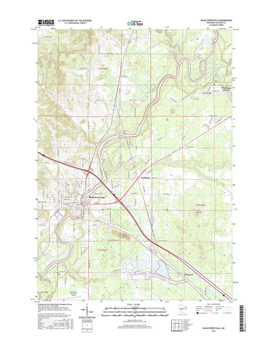 Black River Falls Wisconsin US Topo Map Image