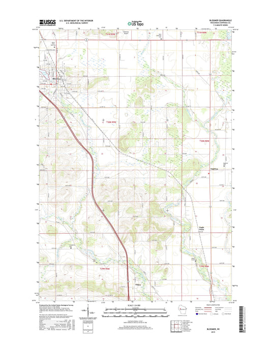 Bloomer Wisconsin US Topo Map Image