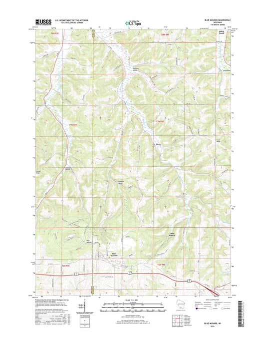 Blue Mounds Wisconsin US Topo Map Image