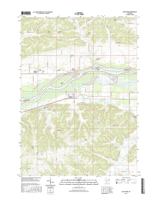 Blue River Wisconsin US Topo Map Image
