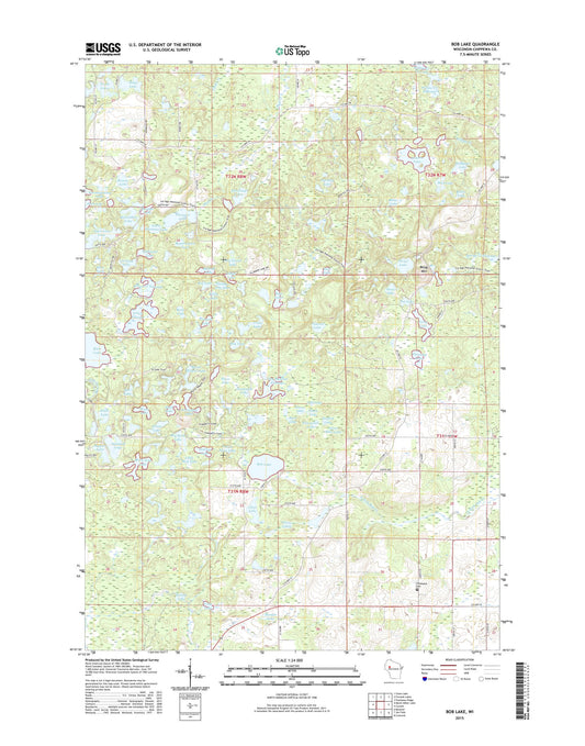 Bob Lake Wisconsin US Topo Map Image