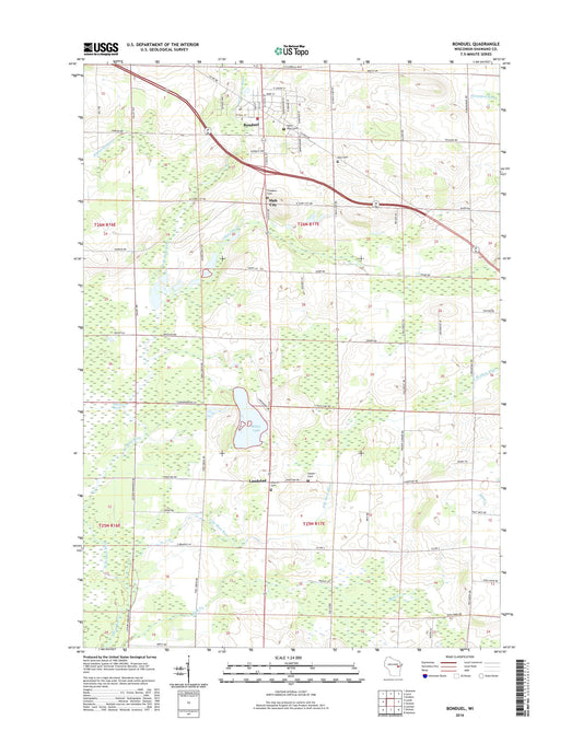Bonduel Wisconsin US Topo Map Image