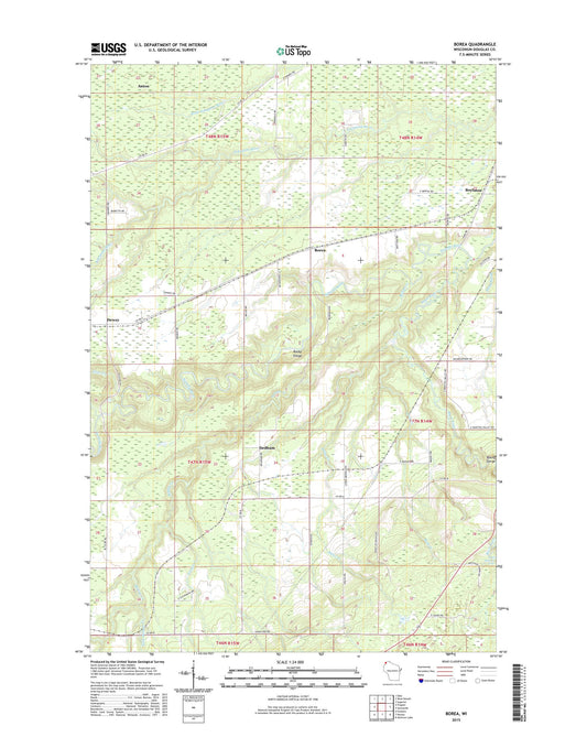Borea Wisconsin US Topo Map Image