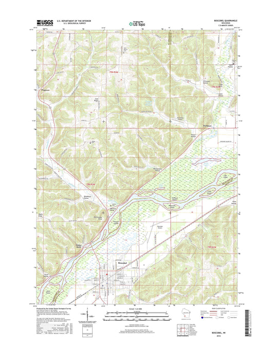 Boscobel Wisconsin US Topo Map Image