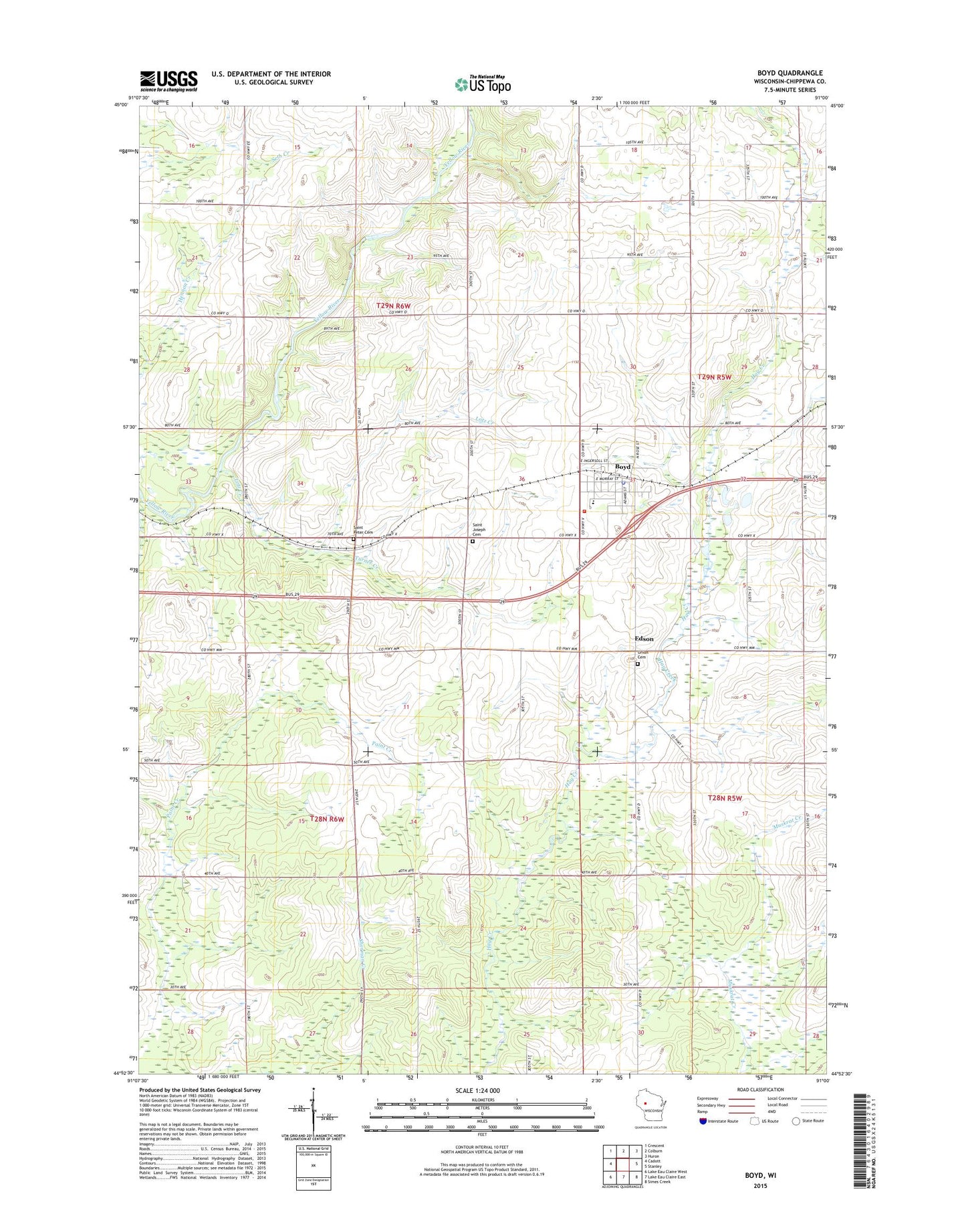 Boyd Wisconsin US Topo Map Image