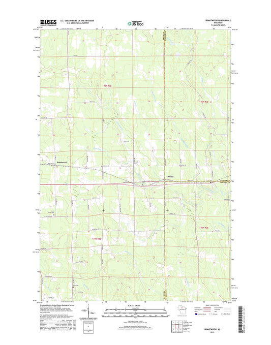 Brantwood Wisconsin US Topo Map Image