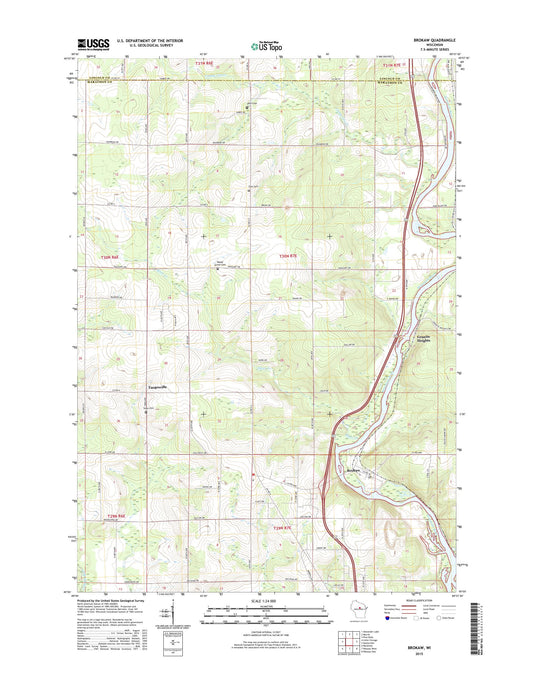 Brokaw Wisconsin US Topo Map Image
