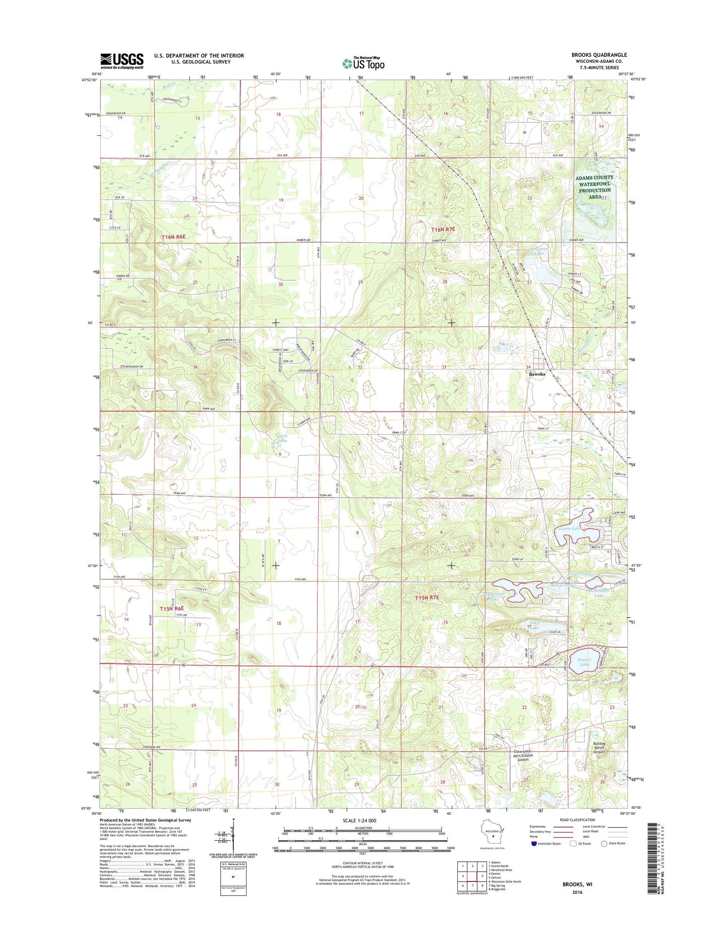 Brooks Wisconsin US Topo Map Image