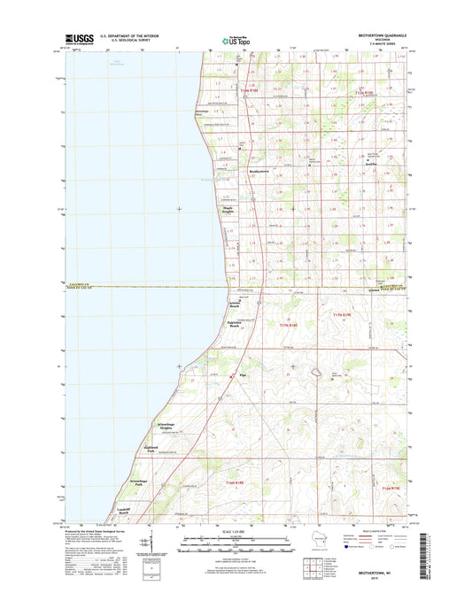 Brothertown Wisconsin US Topo Map Image