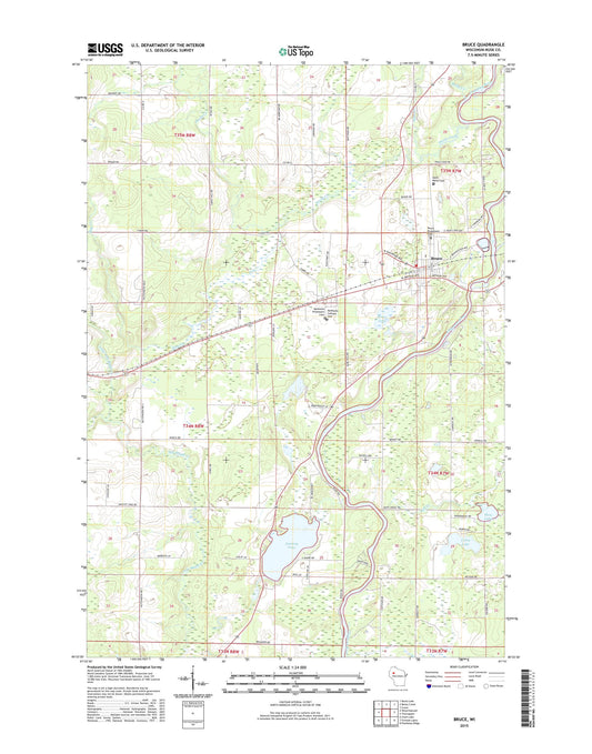 Bruce Wisconsin US Topo Map Image