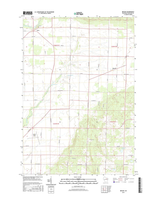 Bryant Wisconsin US Topo Map Image
