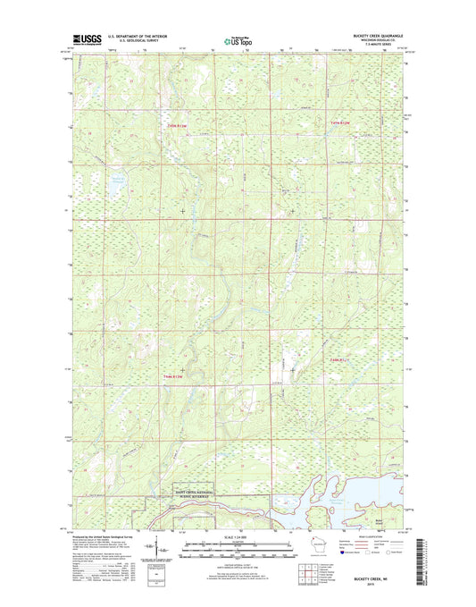 Buckety Creek Wisconsin US Topo Map Image