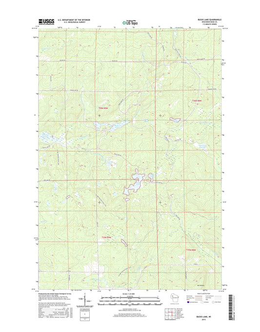 Bucks Lake Wisconsin US Topo Map Image