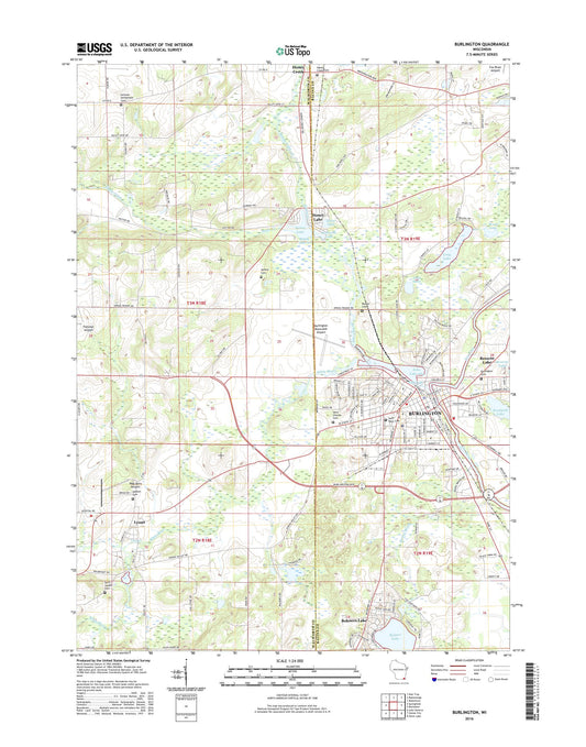 Burlington Wisconsin US Topo Map Image