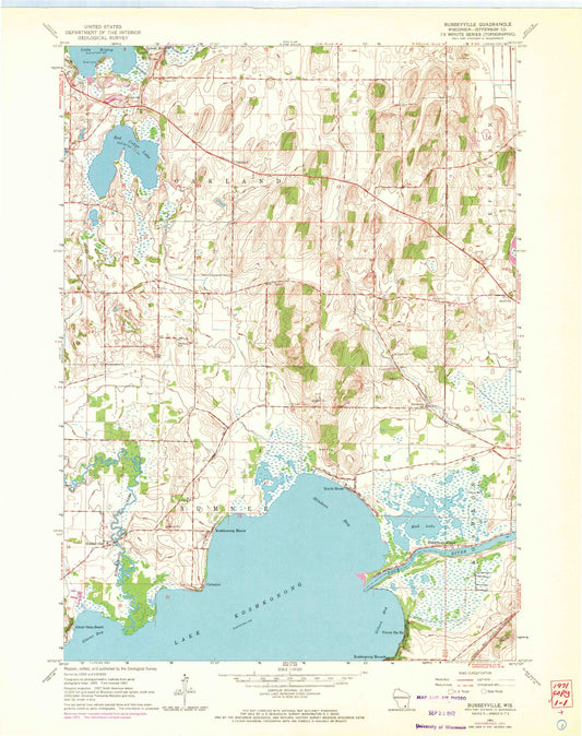Classic USGS Busseyville Wisconsin 7.5'x7.5' Topo Map Image