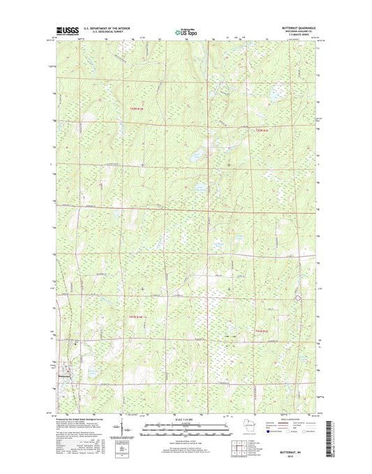 Butternut Wisconsin US Topo Map Image