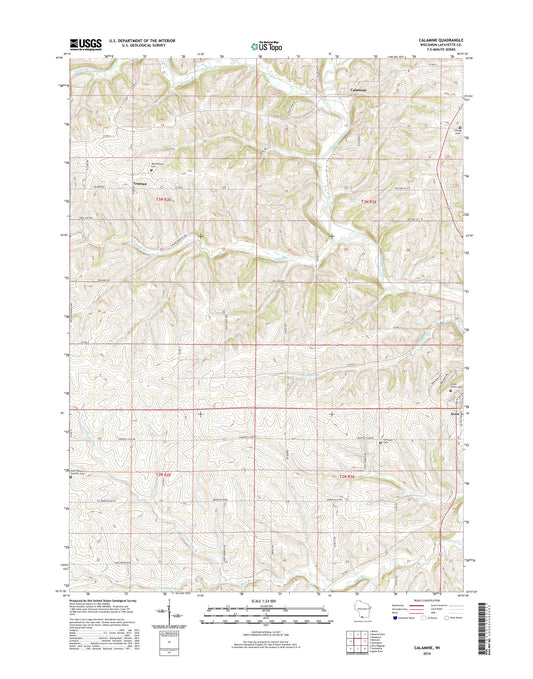 Calamine Wisconsin US Topo Map Image