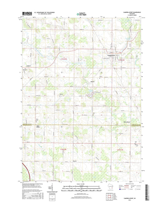 Campbellsport Wisconsin US Topo Map Image