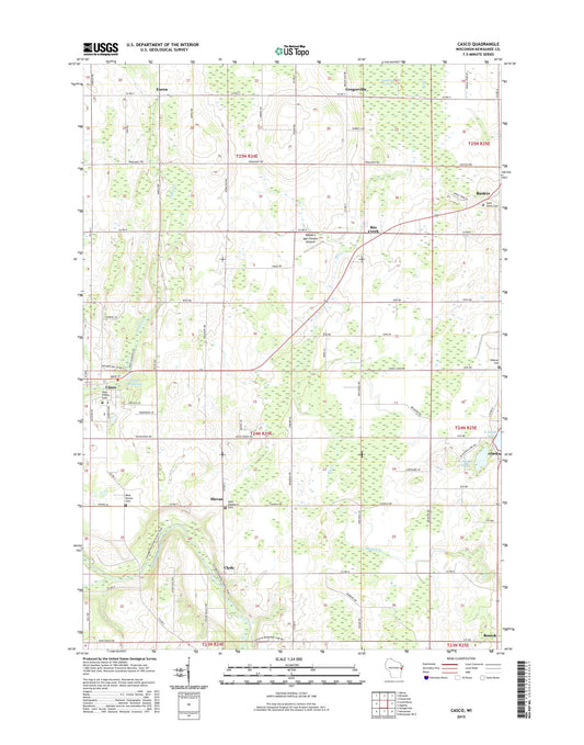 Casco Wisconsin US Topo Map Image