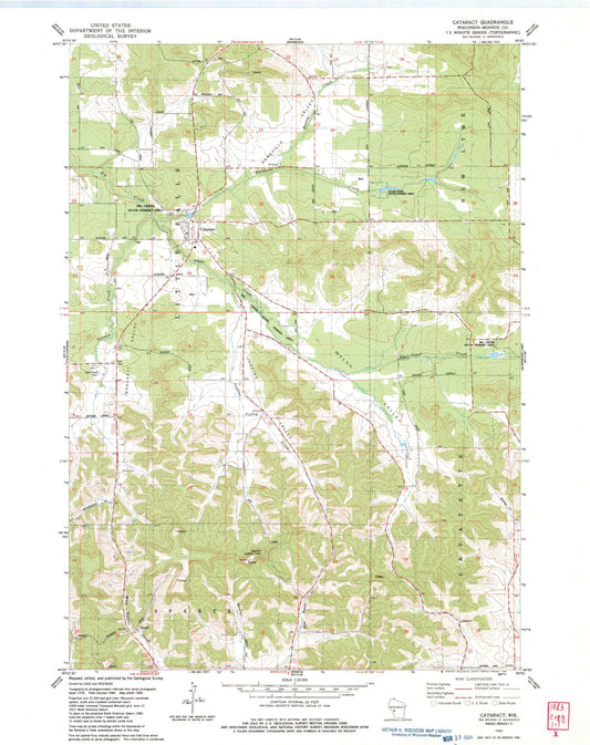 Classic USGS Cataract Wisconsin 7.5'x7.5' Topo Map Image