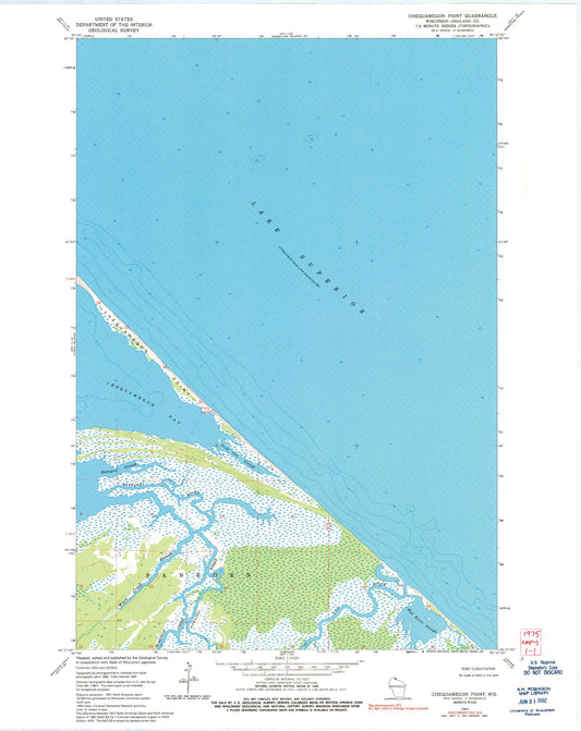 Classic USGS Chequamegon Point Wisconsin 7.5'x7.5' Topo Map Image