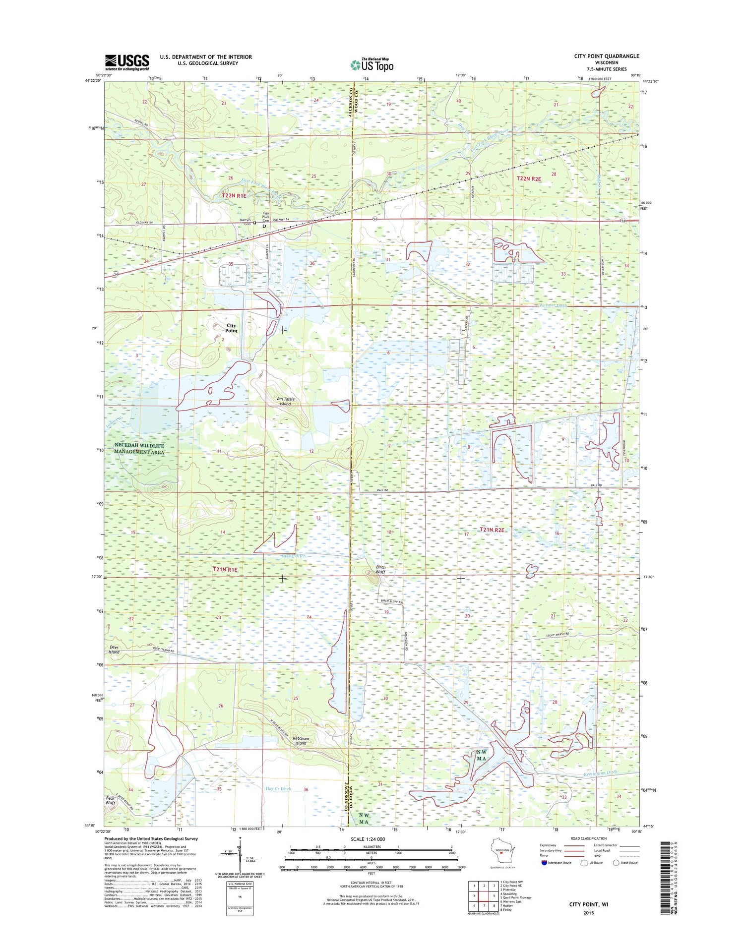 City Point Wisconsin US Topo Map Image