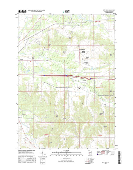 City Rock Wisconsin US Topo Map Image